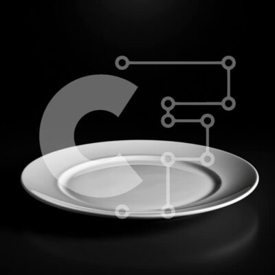 Intra Συλλεκτικό Ξύλινο Παζλ Plywood 4mm - Άδειο λευκό πιάτο σε μαύρο φόντο Σε Ξύλινο Κουτί - Διαστάσεις: 10x10 cm – 25 κομμάτια - Image 1