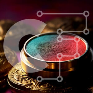 Intra Συλλεκτικό Ξύλινο Παζλ Plywood  4mm - Αντίκα χρυσό νόμισμα με στυλιζαρισμένο σχέδιο πουλιών σε μωβ φόντο Σε Ξύλινο Κουτί - Διαστάσεις: 10x10 cm – 25 κομμάτια