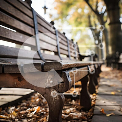 Intra Συλλεκτικό Ξύλινο Παζλ Plywood  4mm - Όμορφη εικόνα ενός ξύλινου πάγκου πάρκου που περιβάλλεται από φθινοπωρινό φύλλωμα Σε Ξύλινο Κουτί - Διαστάσεις: 10x10 cm – 25 κομμάτια - Image 1