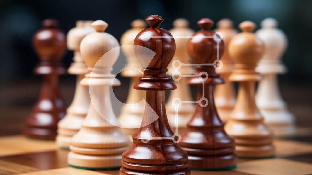 Intra Συλλεκτικό Ξύλινο Παζλ Plywood  4mm - Σκακιέρα με ξύλινα κομμάτια σκακιού Σε Ξύλινο Κουτί - Διαστάσεις Puzzle: 10x10 cm – 25 κομμάτια - Image 1