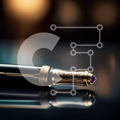 Intra Συλλεκτικό Ξύλινο Παζλ Plywood  4mm - Κομψή εικόνα ενός μαύρου και χρυσού στυλό σε μια σκοτεινή επιφάνεια Σε Ξύλινο Κουτί - Διαστάσεις: 10x10 cm – 25 κομμάτια - Image 1