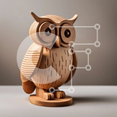 Intra Συλλεκτικό Ξύλινο Παζλ Plywood  4mm - Όμορφο ξύλινο άγαλμα κουκουβάγιας με περίπλοκες λεπτομέρειες Σε Ξύλινο Κουτί - Διαστάσεις: 10x10 cm – 25 κομμάτια - Image 1