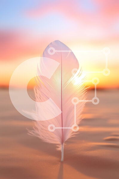 Intra Συλλεκτικό Ξύλινο Παζλ Plywood  4mm - Όμορφη εικόνα ενός λευκού φτερού στην άμμο στο ηλιοβασίλεμα Σε Ξύλινο Κουτί - Διαστάσεις Puzzle: 10x10 cm – 25 κομμάτια