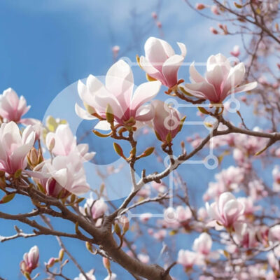 Intra Συλλεκτικό Ξύλινο Παζλ Plywood  4mm - Όμορφη εικόνα του δέντρου Magnolia στην άνθιση Σε Ξύλινο Κουτί - Διαστάσεις: 10x10 cm – 25 κομμάτια - Image 1