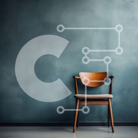 Intra Συλλεκτικό Ξύλινο Παζλ Plywood  4mm - Ξύλινη καρέκλα μπροστά από σκούρο μπλε τοίχο Σε Ξύλινο Κουτί - Διαστάσεις Puzzle: 10x10 cm – 25 κομμάτια - Image 1