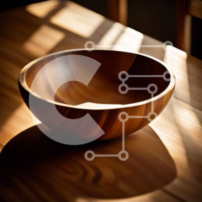 Intra Συλλεκτικό Ξύλινο Παζλ Plywood  4mm - Όμορφη εικόνα ενός ξύλινου μπολ σε ένα ρουστίκ ξύλινο τραπέζι Σε Ξύλινο Κουτί - Διαστάσεις Puzzle: 10x10 cm – 25 κομμάτια - Image 1