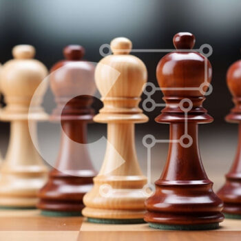 Intra Συλλεκτικό Ξύλινο Παζλ Plywood  4mm - Σκακιέρα με άσπρα και μαύρα κομμάτια στο ξύλο Σε Ξύλινο Κουτί - Διαστάσεις Puzzle: 10x10 cm – 25 κομμάτια - Image 1