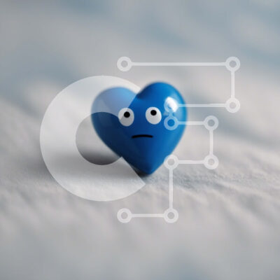 Intra Συλλεκτικό Ξύλινο Παζλ Plywood 4mm - Αφηρημένη μπλε καρδιά με τα μάτια και το στόμα Σε Ξύλινο Κουτί - Διαστάσεις Puzzle: 10x10 cm – 25 κομμάτια - Image 1