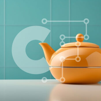 Intra Συλλεκτικό Ξύλινο Παζλ Plywood  4mm - Πορτοκαλί τσαγιέρα σε έναν μπλε τοίχο από πλακάκια Σε Ξύλινο Κουτί - Διαστάσεις Puzzle: 10x10 cm – 25 κομμάτια - Image 1