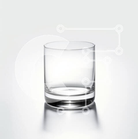 Intra Συλλεκτικό Ξύλινο Παζλ Plywood  4mm - Όμορφη εικόνα ενός καθαρού γυαλιού σε μια λευκή επιφάνεια Σε Ξύλινο Κουτί - Διαστάσεις: 10x10 cm – 25 κομμάτια - Image 1