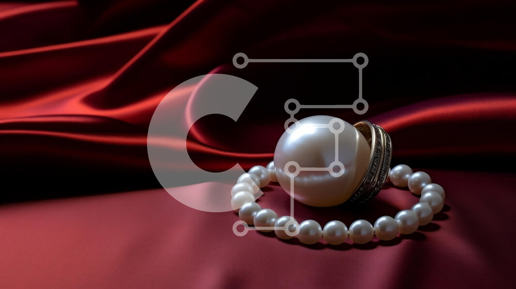 Intra Συλλεκτικό Ξύλινο Παζλ Plywood  4mm - Όμορφη εικόνα ενός μαργαριταριού σε ένα κόκκινο σατέν πανί Σε Ξύλινο Κουτί - Διαστάσεις: 10x10 cm – 25 κομμάτια