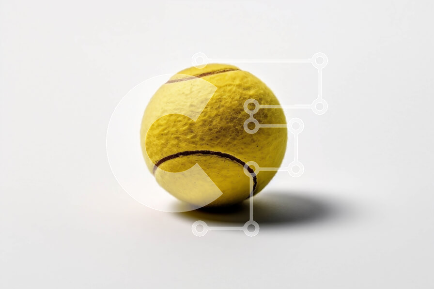 Intra Συλλεκτικό Ξύλινο Παζλ Plywood  4mm - Ζωντανή εικόνα μιας κίτρινης μπάλας του τένις σε μια λευκή επιφάνεια Σε Ξύλινο Κουτί - Διαστάσεις Puzzle: 10x10 cm – 25 κομμάτια