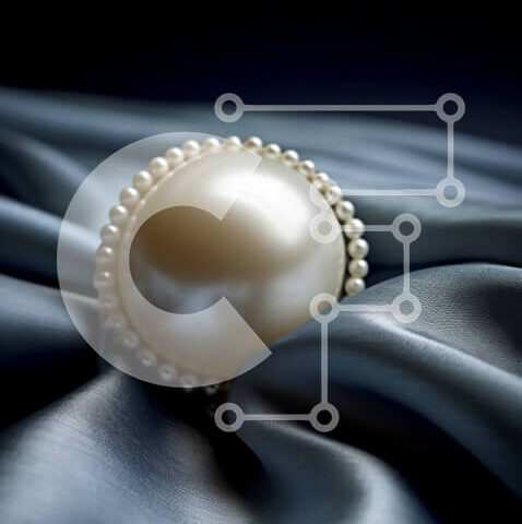 Intra Συλλεκτικό Ξύλινο Παζλ Plywood 4mm - Όμορφη εικόνα ενός λευκού μαργαριταριού σε μπλε σατέν ύφασμα Σε Ξύλινο Κουτί - Διαστάσεις: 10x10 cm – 25 κομμάτια - Image 1