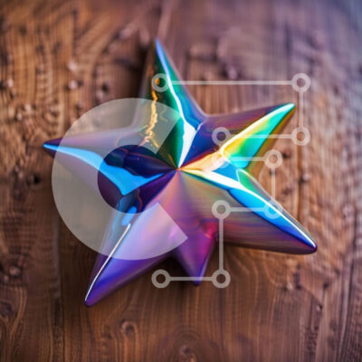 Intra Συλλεκτικό Ξύλινο Παζλ Plywood  4mm - Ζωντανό αντικείμενο αστεριών σε ξύλινο φόντο Σε Ξύλινο Κουτί - Διαστάσεις: 10x10 cm – 25 κομμάτια - Image 1