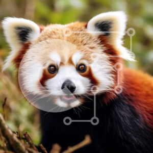 Intra Συλλεκτικό Ξύλινο Παζλ Plywood  4mm - Αξιολάτρευτη εικόνα ενός κόκκινου πάντα σε ένα δάσος Σε Ξύλινο Κουτί - Διαστάσεις: 10x10 cm – 25 κομμάτια