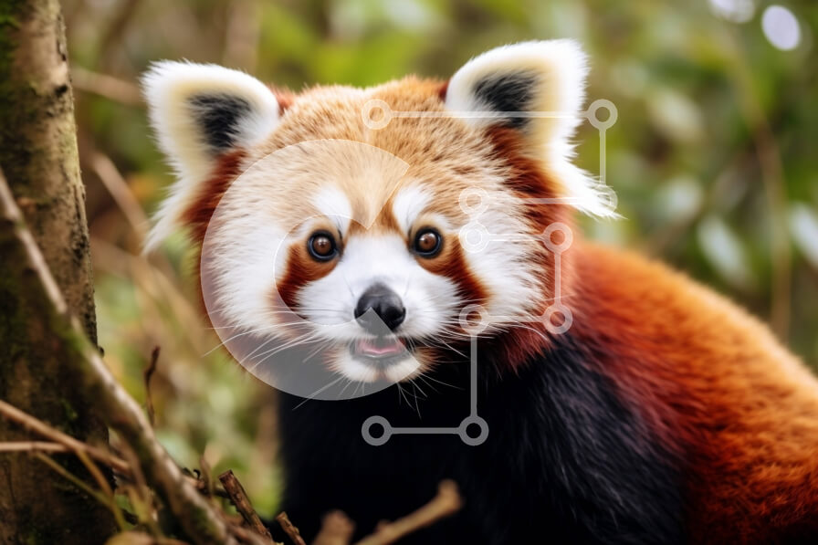 Intra Συλλεκτικό Ξύλινο Παζλ Plywood  4mm - Αξιολάτρευτη εικόνα ενός κόκκινου πάντα σε ένα δάσος Σε Ξύλινο Κουτί - Διαστάσεις: 10x10 cm – 25 κομμάτια