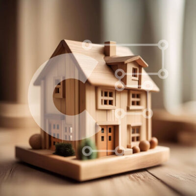 Intra Συλλεκτικό Ξύλινο Παζλ Plywood  4mm - Γοητευτική εικόνα ενός μικρού ξύλινου σπιτιού σε ένα γαλήνιο περιβάλλον Σε Ξύλινο Κουτί - Διαστάσεις Puzzle: 10x10 cm – 25 κομμάτια - Image 1