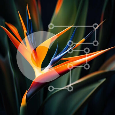 Intra Συλλεκτικό Ξύλινο Παζλ Plywood  4mm - Ζωντανή κινηματογράφηση σε πρώτο πλάνο ενός λουλουδιού Bird of Paradise Σε Ξύλινο Κουτί - Διαστάσεις: 10x10 cm – 25 κομμάτια - Image 1