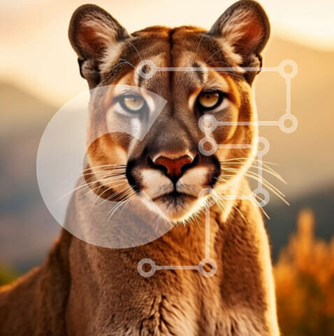 Intra Συλλεκτικό Ξύλινο Παζλ Plywood  4mm - Εκπληκτική εικόνα ενός βουνού λιονταριού στην άγρια ​​φύση Σε Ξύλινο Κουτί - Διαστάσεις: 10x10 cm – 25 κομμάτια - Image 1