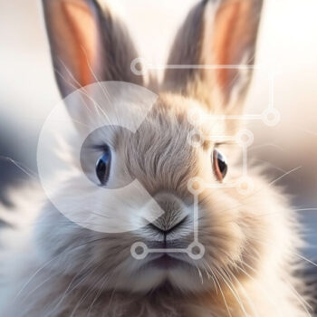 Intra Συλλεκτικό Ξύλινο Παζλ Plywood  4mm - Αξιολάτρευτη εικόνα ενός περίεργου καφέ κουνελιού από κοντά Σε Ξύλινο Κουτί - Διαστάσεις: 10x10 cm – 25 κομμάτια - Image 1