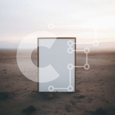 Intra Συλλεκτικό Ξύλινο Παζλ Plywood  4mm - Κενό λευκό πλαίσιο στην έρημο με το συννεφιασμένο ουρανό ηλιοβασιλέματος Σε Ξύλινο Κουτί - Διαστάσεις: 10x10 cm – 25 κομμάτια - Image 1