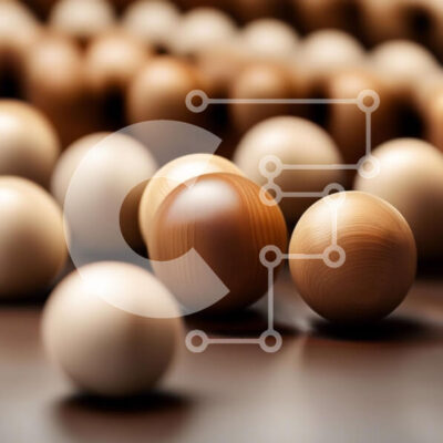 Intra Συλλεκτικό Ξύλινο Παζλ Plywood  4mm - Ξύλινες μπάλες σε κύκλο σε σκοτεινή επιφάνεια Σε Ξύλινο Κουτί - Διαστάσεις: 10x10 cm – 25 κομμάτια - Image 1