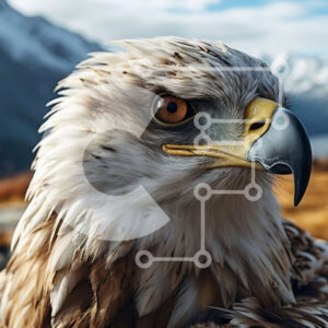 Intra Συλλεκτικό Ξύλινο Παζλ Plywood  4mm - Bird of Prey στα βουνά με καθαρό μπλε ουρανό Σε Ξύλινο Κουτί - Διαστάσεις: 10x10 cm – 25 κομμάτια