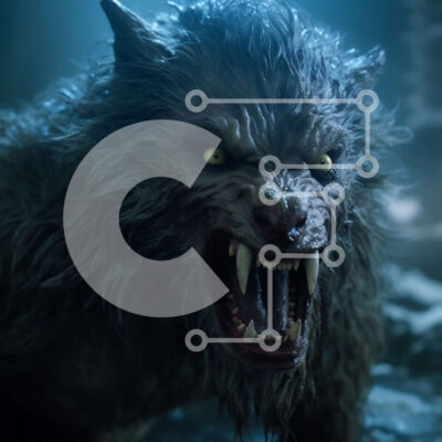 Intra Συλλεκτικό Ξύλινο Παζλ Plywood  4mm - Τρομακτική εικόνα ενός λυκάνθρωπου που ουρλιάζει στην πανσέληνο σε ένα σκοτεινό δάσος Σε Ξύλινο Κουτί - Διαστάσεις: 10x10 cm – 25 κομμάτια - Image 1