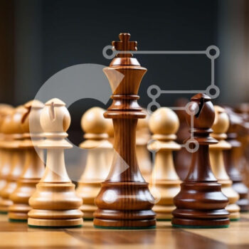 Intra Συλλεκτικό Ξύλινο Παζλ Plywood  4mm - Σκακιέρα με άσπρα και μαύρα κομμάτια σκακιού Σε Ξύλινο Κουτί - Διαστάσεις Puzzle: 10x10 cm – 25 κομμάτια - Image 1