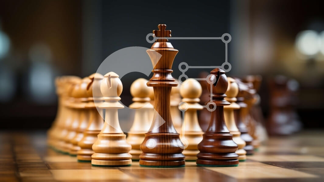 Intra Συλλεκτικό Ξύλινο Παζλ Plywood  4mm - Σκακιέρα με άσπρα και μαύρα κομμάτια σκακιού Σε Ξύλινο Κουτί - Διαστάσεις Puzzle: 10x10 cm – 25 κομμάτια