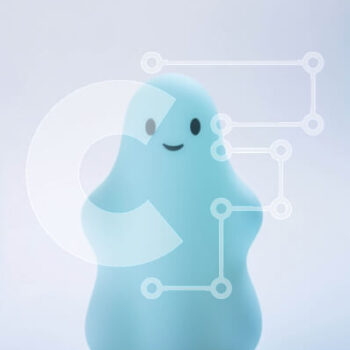 Intra Συλλεκτικό Ξύλινο Παζλ Plywood  4mm - Ανοιχτό μπλε ειδώλιο φαντασμάτων σε υπόλευκο φόντο Σε Ξύλινο Κουτί - Διαστάσεις: 10x10 cm – 25 κομμάτια - Image 1