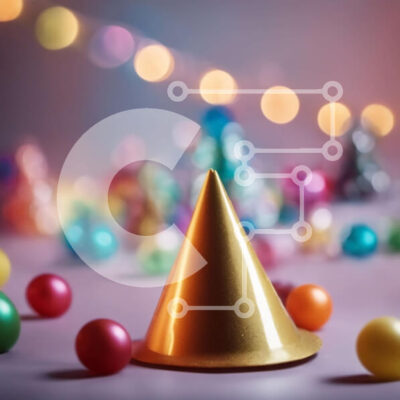 Intra Συλλεκτικό Ξύλινο Παζλ Plywood  4mm - Χρυσό καπέλο για πάρτι με πολύχρωμες μπάλες Σε Ξύλινο Κουτί - Διαστάσεις Puzzle: 10x10 cm – 25 κομμάτια - Image 1