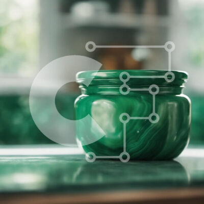 Intra Συλλεκτικό Ξύλινο Παζλ Plywood 4mm - Πράσινο μαρμάρινο βάζο στον πάγκο της κουζίνας Σε Ξύλινο Κουτί - Διαστάσεις Puzzle: 10x10 cm – 25 κομμάτια - Image 1