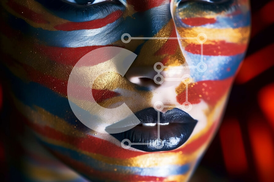 Intra Συλλεκτικό Ξύλινο Παζλ Plywood  4mm - Εκπληκτική γυναίκα με έντονο μακιγιάζ Σε Ξύλινο Κουτί - Διαστάσεις Puzzle: 10x10 cm – 25 κομμάτια