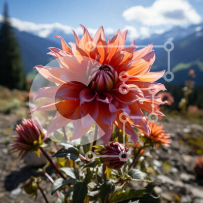 Intra Συλλεκτικό Ξύλινο Παζλ Plywood 4mm - Εκπληκτική εικόνα ενός πορτοκαλιού λουλουδιού σε ένα γαλήνιο φυσικό περιβάλλον Σε Ξύλινο Κουτί - Διαστάσεις: 10x10 cm – 25 κομμάτια - Image 1