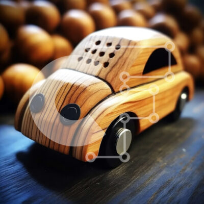 Intra Συλλεκτικό Ξύλινο Παζλ Plywood 4mm - Ξύλινο αυτοκίνητο παιχνιδιών σε ένα τραπέζι Σε Ξύλινο Κουτί - Διαστάσεις: 10x10 cm – 25 κομμάτια - Image 1