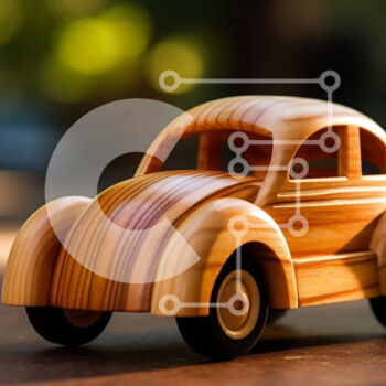 Intra Συλλεκτικό Ξύλινο Παζλ Plywood  4mm - Vintage ξύλινο αυτοκίνητο παιχνιδιών στο τραπέζι Σε Ξύλινο Κουτί - Διαστάσεις: 10x10 cm – 25 κομμάτια - Image 1