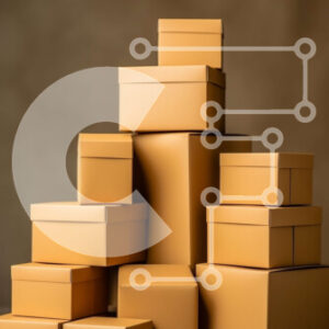 Intra Συλλεκτικό Ξύλινο Παζλ Plywood  4mm - Στοίβα από καφέ κουτιά από χαρτόνι σε ένα ξύλινο τραπέζι Σε Ξύλινο Κουτί - Διαστάσεις: 10x10 cm – 25 κομμάτια