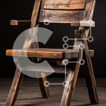 Intra Συλλεκτικό Ξύλινο Παζλ Plywood  4mm - Ρουστίκ ξύλινη καρέκλα σε σκούρο φόντο Σε Ξύλινο Κουτί - Διαστάσεις Puzzle: 10x10 cm – 25 κομμάτια - Image 1