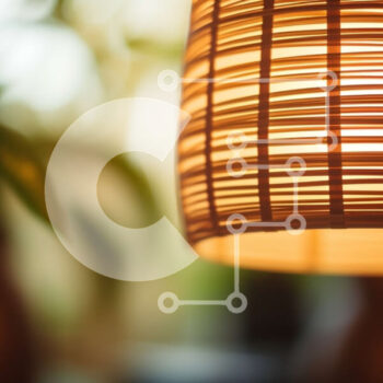 Intra Συλλεκτικό Ξύλινο Παζλ Plywood  4mm - Κοντινό πλάνο κρεμαστό φωτιστικό μπαμπού με ζεστό φως Σε Ξύλινο Κουτί - Διαστάσεις Puzzle: 10x10 cm – 25 κομμάτια - Image 1