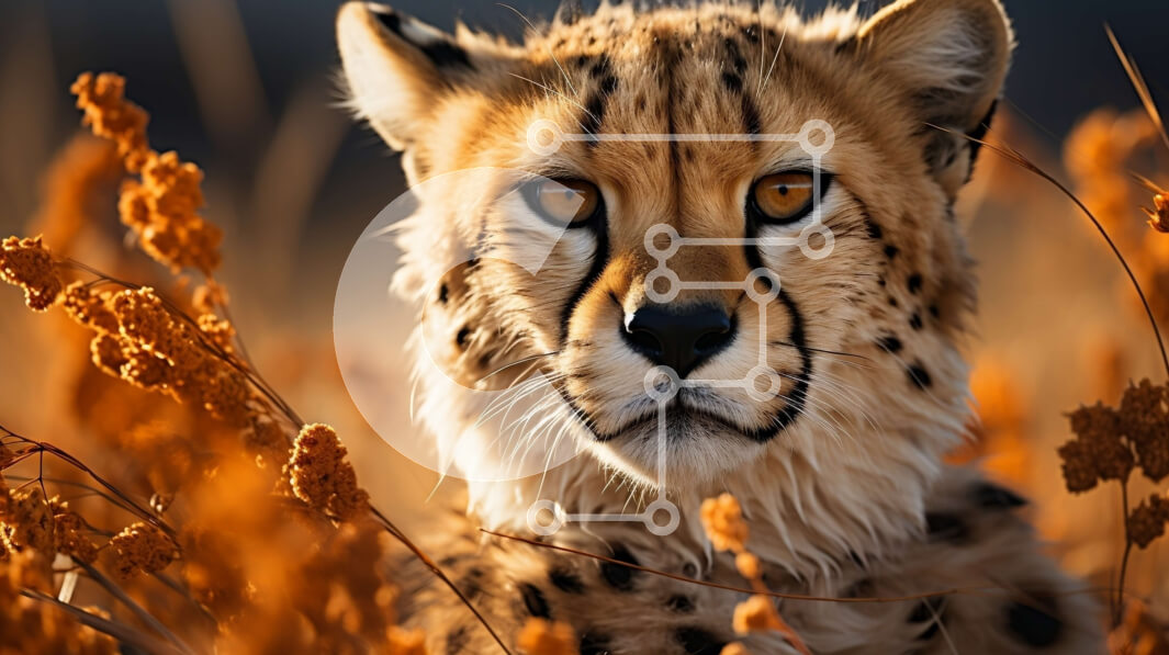 Intra Συλλεκτικό Ξύλινο Παζλ Plywood  4mm - Τσίτα στο ψηλό γρασίδι Σε Ξύλινο Κουτί - Διαστάσεις: 10x10 cm – 25 κομμάτια