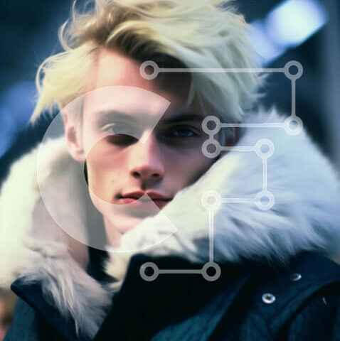 Intra Συλλεκτικό Ξύλινο Παζλ Plywood 4mm - Σοβαρός νεαρός άνδρας με σακάκι με γούνα Σε Ξύλινο Κουτί - Διαστάσεις Puzzle: 10x10 cm – 25 κομμάτια - Image 1