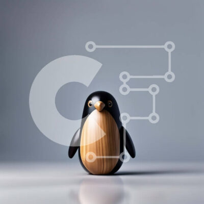 Intra Συλλεκτικό Ξύλινο Παζλ Plywood 4mm - Αξιολάτρευτο ξύλινο άγαλμα πιγκουίνου σε γκρι φόντο Σε Ξύλινο Κουτί - Διαστάσεις: 10x10 cm – 25 κομμάτια - Image 1