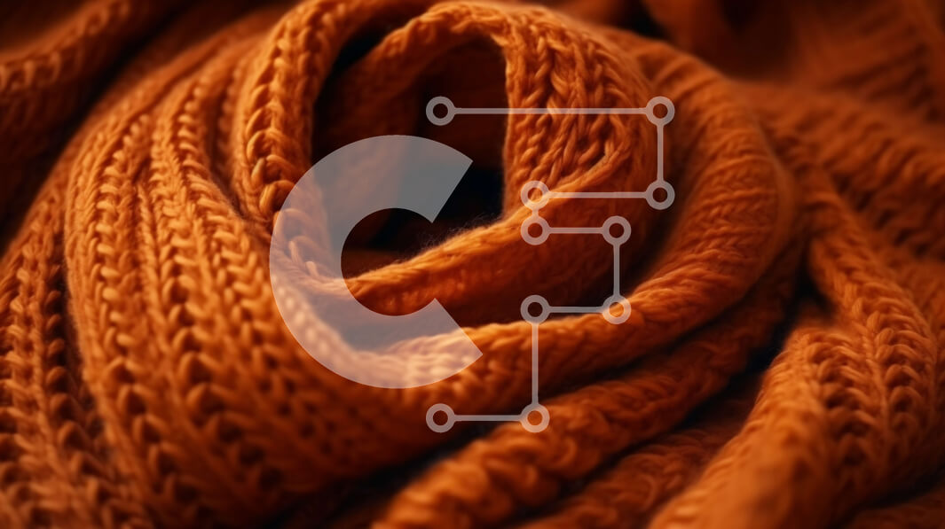 Intra Συλλεκτικό Ξύλινο Παζλ Plywood  4mm - Ζεστό και ζεστό πορτοκαλί πλεκτό κασκόλ σε ξύλινη επιφάνεια Σε Ξύλινο Κουτί - Διαστάσεις Puzzle: 10x10 cm – 25 κομμάτια