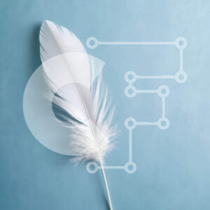 Intra Συλλεκτικό Ξύλινο Παζλ Plywood  4mm - Όμορφη εικόνα ενός λευκού φτερού σε γαλάζιο φόντο Σε Ξύλινο Κουτί - Διαστάσεις: 10x10 cm – 25 κομμάτια