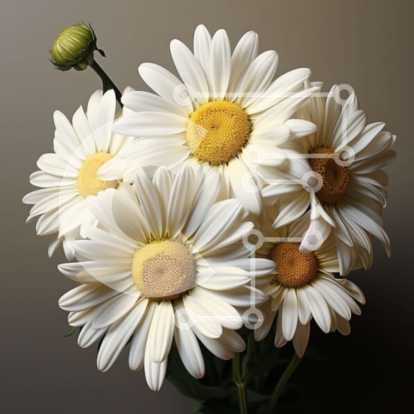 Intra Συλλεκτικό Ξύλινο Παζλ Plywood  4mm - Όμορφο μπουκέτο από λευκές μαργαρίτες με κίτρινα κέντρα σε βάζο Σε Ξύλινο Κουτί - Διαστάσεις: 10x10 cm – 25 κομμάτια