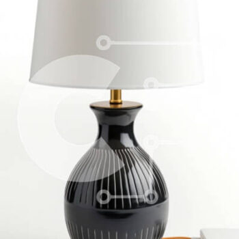 Intra Συλλεκτικό Ξύλινο Παζλ Plywood  4mm - Μινιμαλιστικό ασπρόμαυρο επιτραπέζιο φωτιστικό με λευκή απόχρωση Σε Ξύλινο Κουτί - Διαστάσεις Puzzle: 10x10 cm – 25 κομμάτια - Image 1