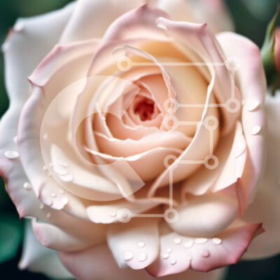 Intra Συλλεκτικό Ξύλινο Παζλ Plywood  4mm - Όμορφη κινηματογράφηση σε πρώτο πλάνο ενός λευκού τριαντάφυλλου με σταγονίδια νερού Σε Ξύλινο Κουτί - Διαστάσεις: 10x10 cm – 25 κομμάτια - Image 1