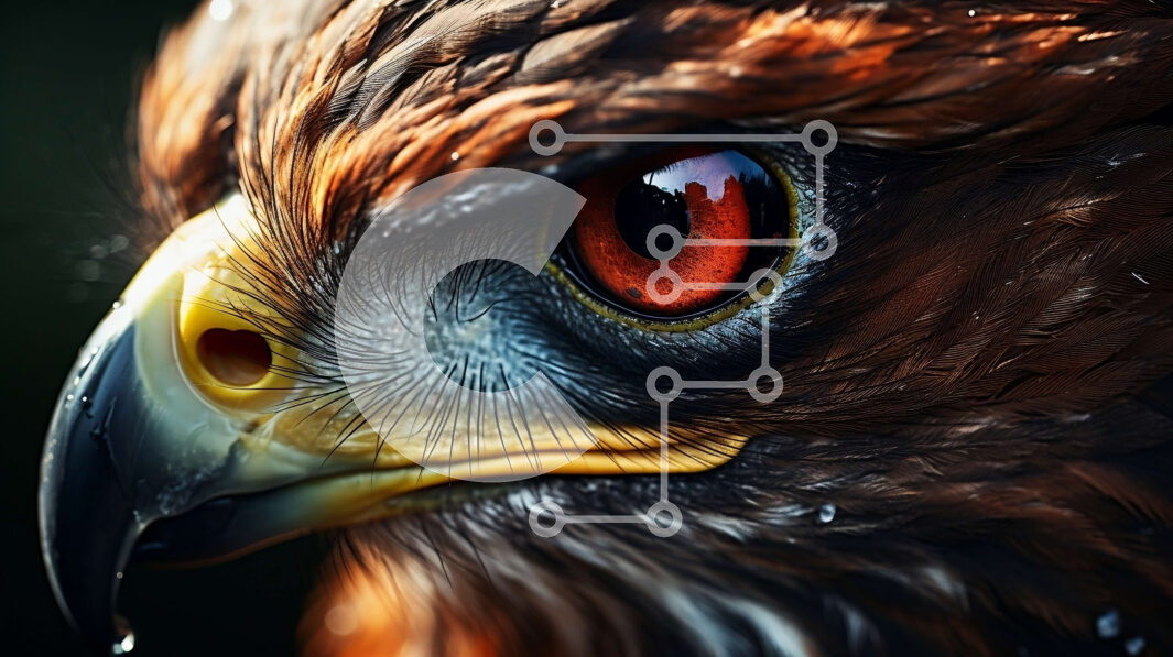 Intra Συλλεκτικό Ξύλινο Παζλ Plywood  4mm - Κοντινή όψη του κεφαλιού ενός γερακιού Σε Ξύλινο Κουτί - Διαστάσεις: 10x10 cm – 25 κομμάτια