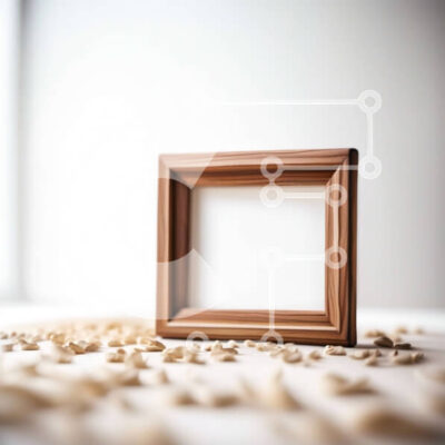 Intra Συλλεκτικό Ξύλινο Παζλ Plywood 4mm - Άδειο ξύλινο πλαίσιο φωτογραφιών σε ένα τραπέζι με φιστίκια Σε Ξύλινο Κουτί - Διαστάσεις: 10x10 cm – 25 κομμάτια - Image 1